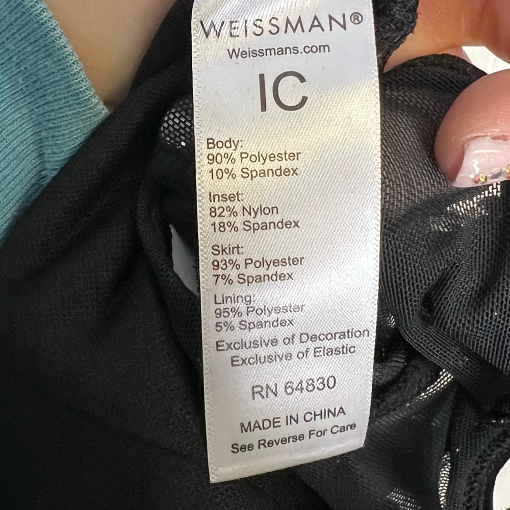 Weissman Elite Velvet Cap Sleeve Mesh Dance Dress Size Intermediate Child IC NEW - Picture 6 of 9